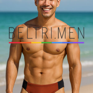 Fuerza, sobriedad y elegancia se encuentran en este bañador slip Bronce Core de BELTRIMEN. La parte frontal en tono cobre intenso transmite calidez y carácter, mientras que los laterales y la parte trasera en negro sólido aportan contraste, estilización y una estética limpia y moderna.