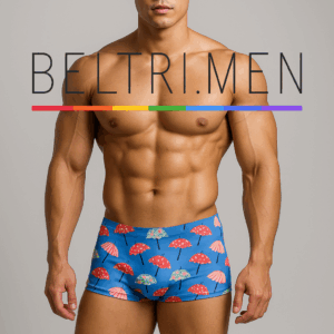¡Este bañador es diversión pura con una dosis de estilo y originalidad muy BELTRI.MEN! Su estampado de sombrillas en un fondo azul brillante transmite energía, humor y libertad. Ideal para un look vacacional que no pasa desapercibido.