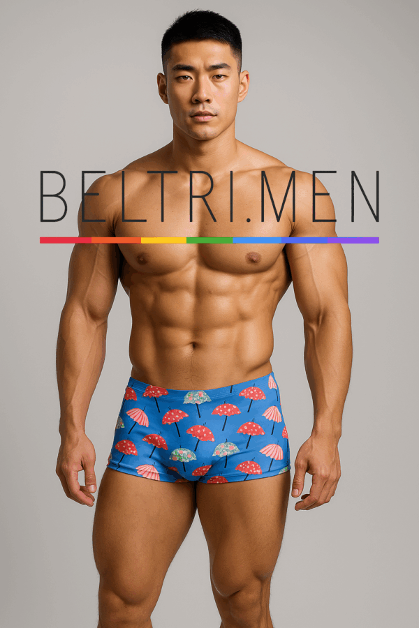¡Este bañador es diversión pura con una dosis de estilo y originalidad muy BELTRI.MEN! Su estampado de sombrillas en un fondo azul brillante transmite energía, humor y libertad. Ideal para un look vacacional que no pasa desapercibido.