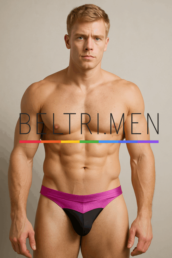 Seducción, contraste y actitud. Este bañador slip para hombre de la colección Noir Pride combina el impacto del fucsia metálico con la sobriedad del negro profundo en un diseño que potencia el cuerpo masculino y lo celebra sin filtros. El corte en “V” acentúa la línea del torso y define la silueta, mientras que el tejido elástico y de secado rápido se adapta cómodamente al movimiento. Ideal para quienes buscan estilo, confianza y una dosis de provocación elegante.