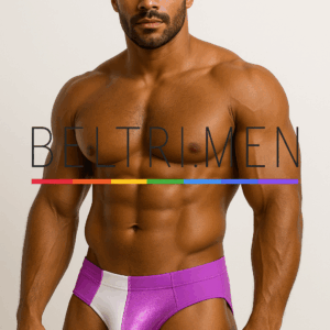 Bañador slip masculino en diseño tricolor: blanco central y laterales en fucsia brillante. Corte clásico con toque moderno, pensado para quienes saben que el orgullo se lleva con estilo. Una pieza de la colección Pride Power de BELTRIMEN. Un diseño que irradia fuerza, sensualidad y confianza.