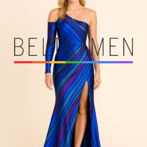 Eclipse Violeta Evoca misterio, elegancia y fuerza, con un toque cósmico y moderno que refleja tanto la paleta de colores como el diseño impactante del vestido. Deslumbra con elegancia y personalidad. Este vestido asimétrico de un solo hombro fusiona tonos intensos de azul, púrpura y verde en un patrón diagonal que estiliza la figura y realza el movimiento. Su silueta ajustada abraza el cuerpo con sutileza, mientras que la abertura frontal añade un toque audaz y sofisticado. Perfecto para eventos de gala, alfombra roja o una noche inolvidable. Con BELTRIMEN, cada entrada es una declaración de estilo.