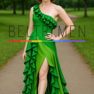 Esmeralda Viva Este vestido verde vibrante es alegre, dinámico y lleno de movimiento, ideal para destacar en eventos al aire libre o celebraciones donde el estilo se encuentra con la naturaleza. Su diseño de un solo hombro con volantes y la abertura frontal le dan un aire juguetón, elegante y seguro. Conquista miradas con la frescura y energía de Esmeralda Viva, un vestido de un solo hombro que irradia color y confianza. Su corte asimétrico, acompañado de una cascada de volantes y una sensual abertura frontal, crea una silueta dinámica y femenina. El tono verde intenso evoca la vitalidad de la naturaleza, convirtiéndolo en la elección perfecta para celebraciones diurnas, bodas al aire libre o eventos donde se impone brillar con autenticidad.